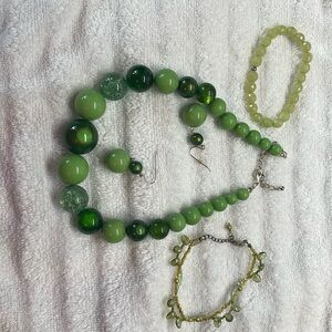 Costume jewelry in green; Please use platform to make offers.